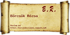Börcsök Rózsa névjegykártya
