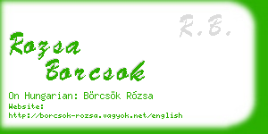 rozsa borcsok business card