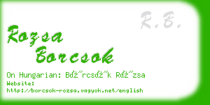 rozsa borcsok business card